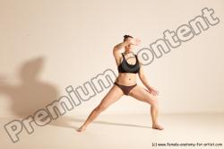 Underwear Martial art Woman White Moving poses Average long colored Dynamic poses Academic